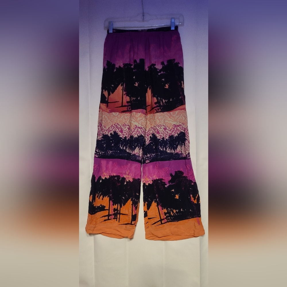 Womens vintage tropical casual pants XS